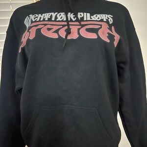 Gildan Black and Red Graphic Hoodie